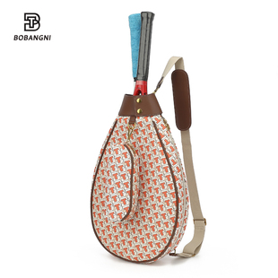 网球包新款女士单肩斜挎网球背包壁球包高品质复古羽毛球包2支装