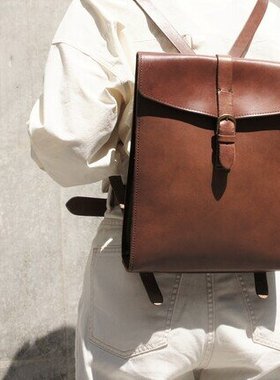 日本代购直邮TIDEWAY｜NUME RUCK L复古女款牛皮背包双肩