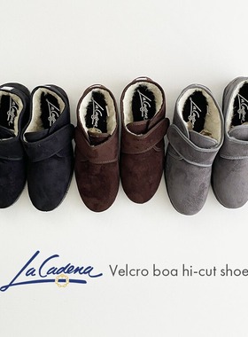 日本代购直邮LA CADENA魔术贴中帮仿羊毛短款蟒蛇靴女西班牙制