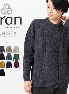 日本代购爱尔兰制ARAN纯美利奴羊毛针织毛衣WOOLLEN MILLS男女款