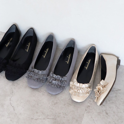 日产代购直邮shoe fantasy Gathered Fril 花边一脚蹬皮鞋