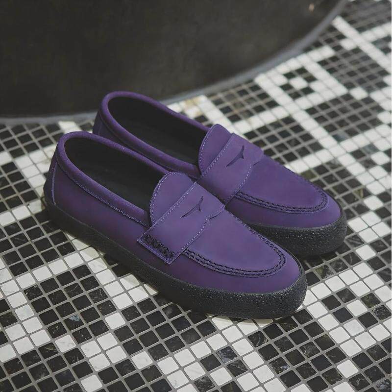 日本代购直邮CONVERSE CS LOAFER II SK麂皮乐福鞋一脚蹬休闲紫