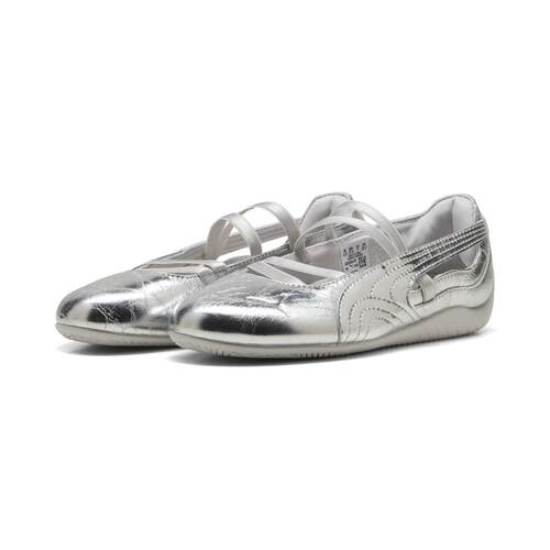 日本代购直邮puma SPEEDCAT BALLET LUSTRE WNS薄底芭蕾鞋电镀银