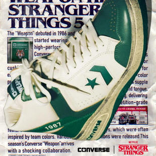 日本代购直邮converse WEAPON HI STRANGER THINGS 5做旧皮运动鞋
