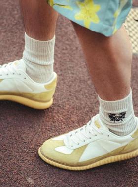 日本代购直邮鬼冢虎DELECITY L翻毛皮双拼厚底运动休闲鞋百搭情侣