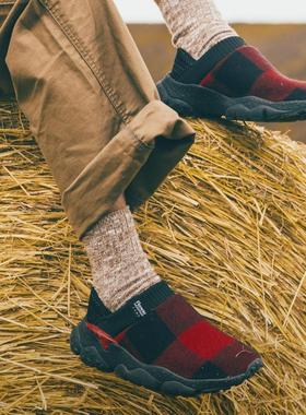 日本代购直邮山雾花野Flower MOUNTAIN CAMP Robroy羊毛一脚蹬鞋