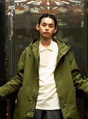 日本代购直邮FRED PERRY Fur Lined Fishtail Parka鱼尾派克大衣