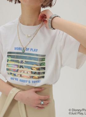 日本代购直邮女款短袖印花舒适纯棉百搭复古休闲SLOBE citron.