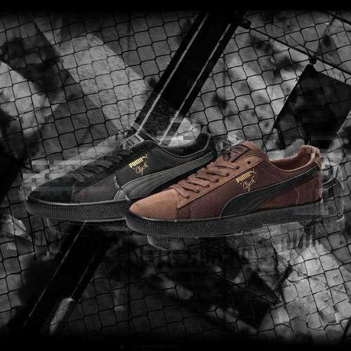 日本包直邮PUMA CLYDE SOPH限定可可棕暗夜黑绒面拼接运动休闲鞋