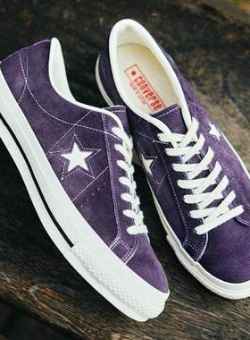 日本制代购直邮匡威CONVERSE ONE STAR J SUEDE紫色情侣板鞋