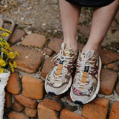 日本代购山雾花野Flower MOUNTAIN  LENZAN西阵织白樱刺绣运动鞋