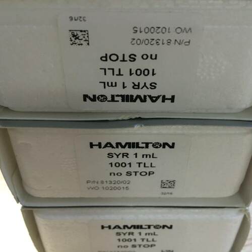 Hamilton微量进样器 81320 1ml TLL仪器进样针针头 促