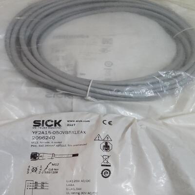 SICKYF2A15-050VB5XLEAX传器电源线2096240 插头5P M12 5米