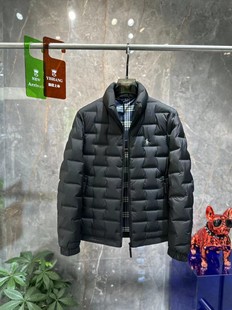 2025冬季新款欧货男士时尚休闲青年刺绣立领轻薄修身羽绒服外套