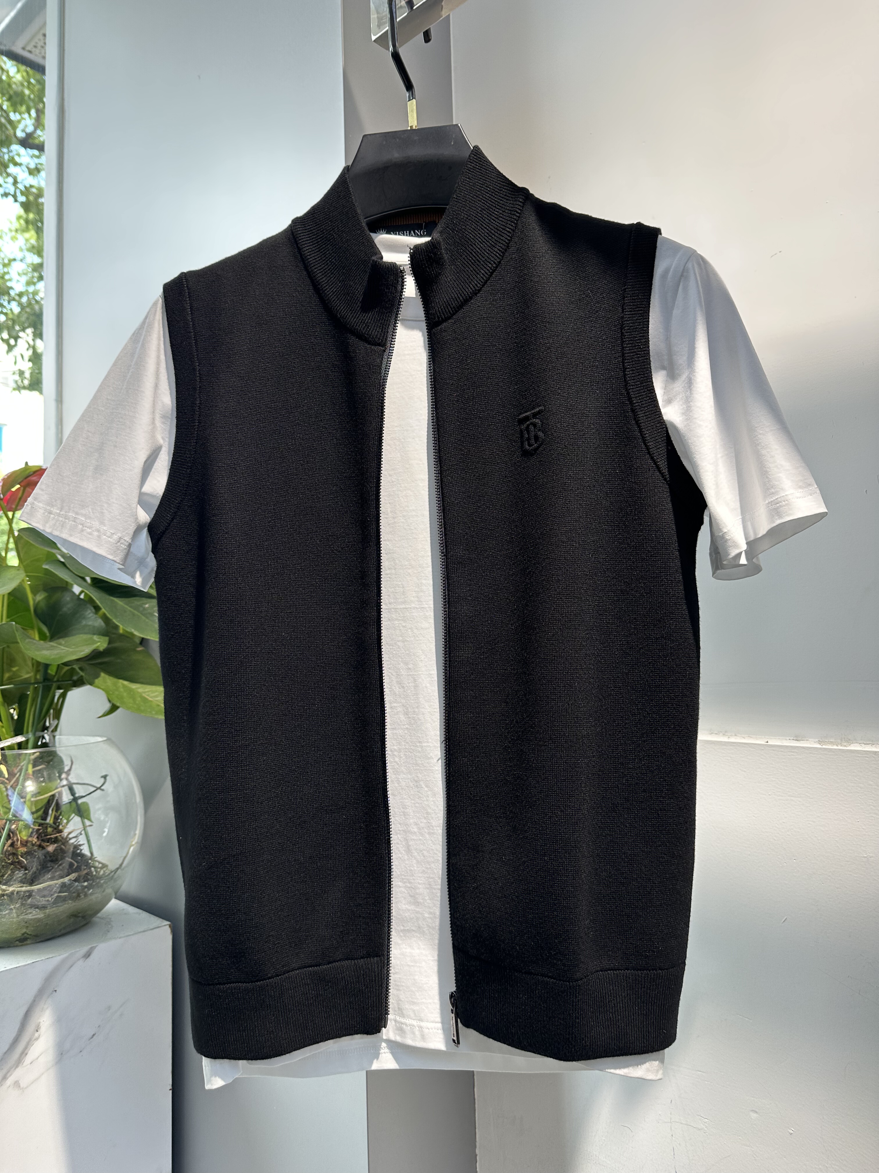 男装秋季新款男士立领纯色针织马甲青年港风轻奢简约背心外套