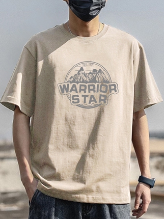 American Retro Heavyweight 100% Pure Cotton Short-Sleeve T-Shirt for Men, Summer Hong Kong Style, Handsome and Loose, ins Trendy Brand Half-Sleeve