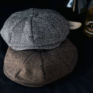 英伦复古秋冬雅痞绅士八角帽谢尔比浴血黑帮帽子画家贝雷帽报童帽