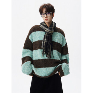 骄阳似我宋威龙林屿森赵今麦聂曦光同款 条纹撞色软糯毛衣服 针织衫