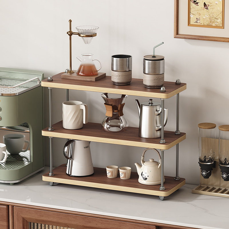 中古风实木杯架咖啡置物架不锈钢