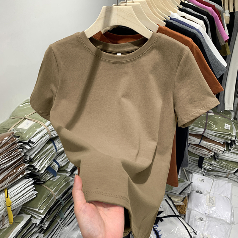 显瘦正肩磨毛短袖t恤女韩版宽松休闲百搭上衣t恤内搭打底衫2025,女装/女士精品,T恤,淘宝优惠券,粉丝福利购,淘宝优惠卷