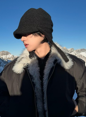 羊羔毛飞行帽男女冬季保暖护耳雷锋帽防风显脸小毛绒帽子双面使用