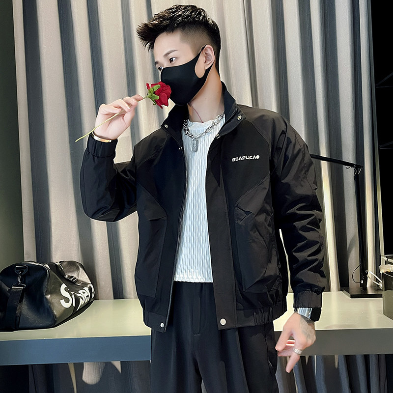 秋季加小码工装短款立领夹克男矮小个子XS码S号修身上衣外套潮160