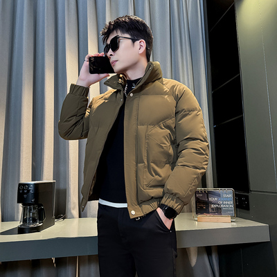 冬季小码男士修身棉衣矮个子XS码S号潮牌加厚外套立领短款棉服160