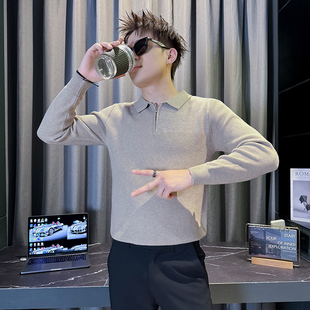 冬季小码毛衣翻领拉链修身男士矮小个子XS码S号休闲针织打底衫160