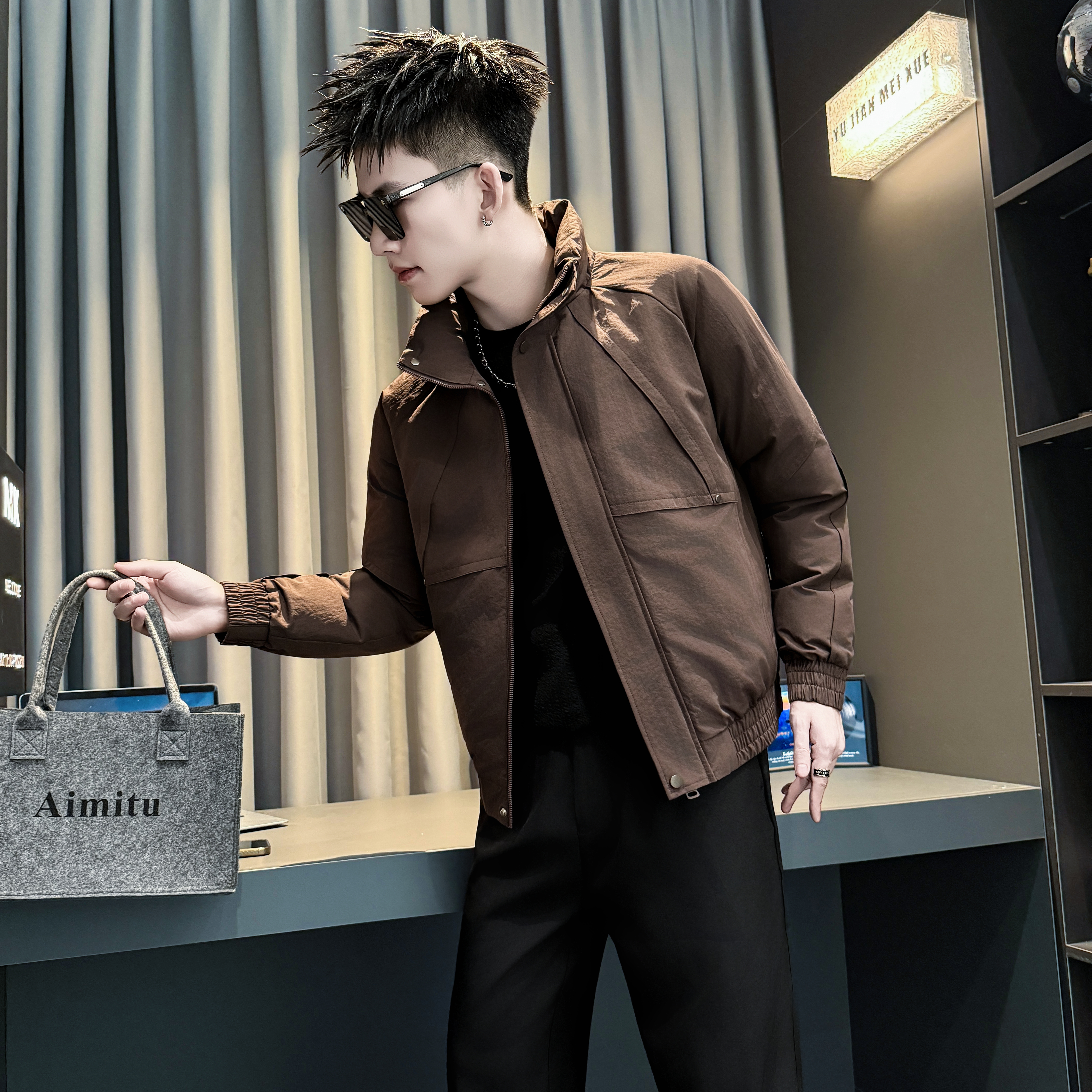 冬季新款加小码立领修身棉衣