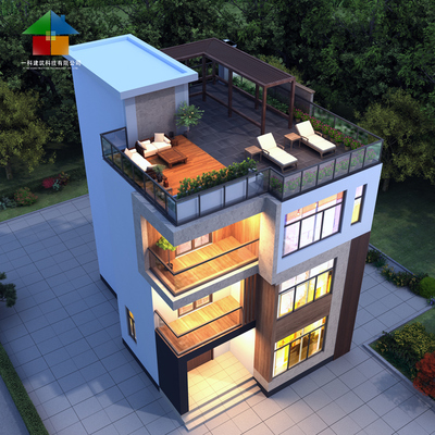 3191现代农村三层小户型80多90平方自建房别墅设计图纸外观小洋房