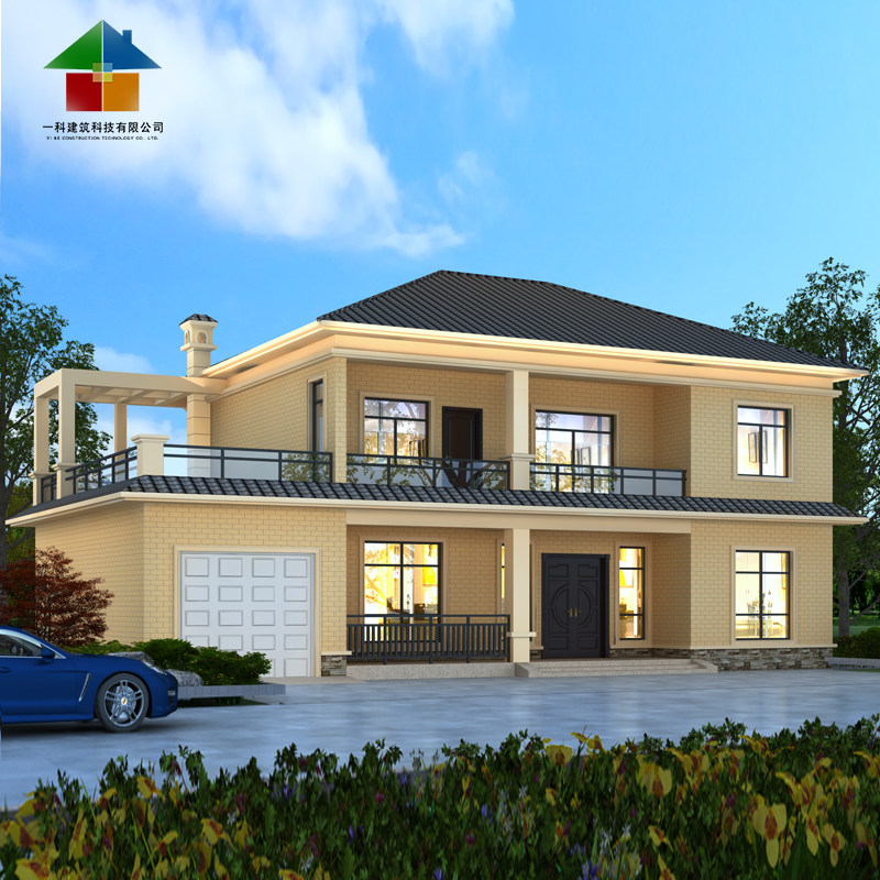 农村别墅新款二层自建房设计图二层半楼房别墅设计图纸样图效果图