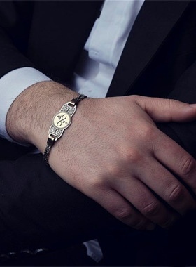 SELIM土耳其原创正品手工s925纯银潮男复古雕花情侣高级感手链