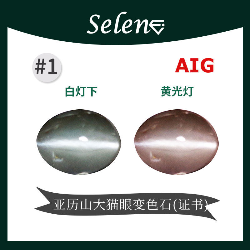 SELENE 天然亚历山大猫眼石 Alexandrite Cateye 证书 斯里兰卡