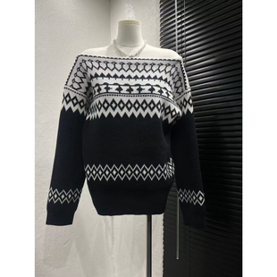 拉夫紫标滑雪系列雪花毛衣全手工钩花8428