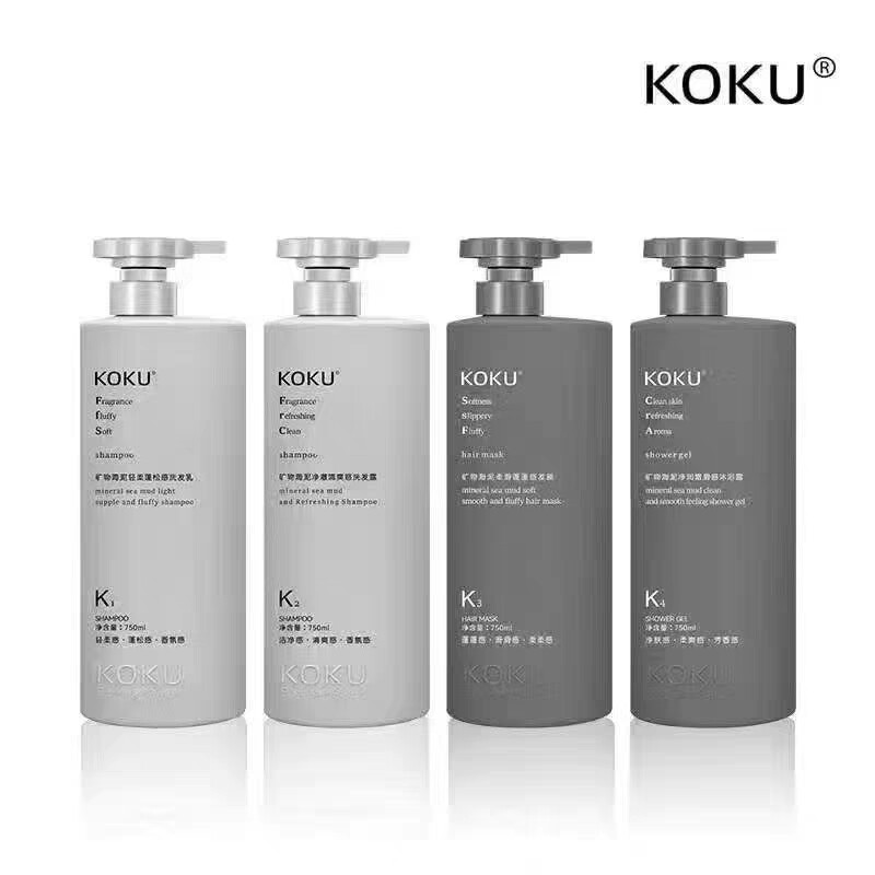 KOKU矿物海泥净澈清爽感洗发露轻柔蓬松感洗发乳柔滑修复补水发膜