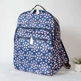 双肩包minigirl手提男女大高中学生印花布双肩休闲旅行电脑大背包