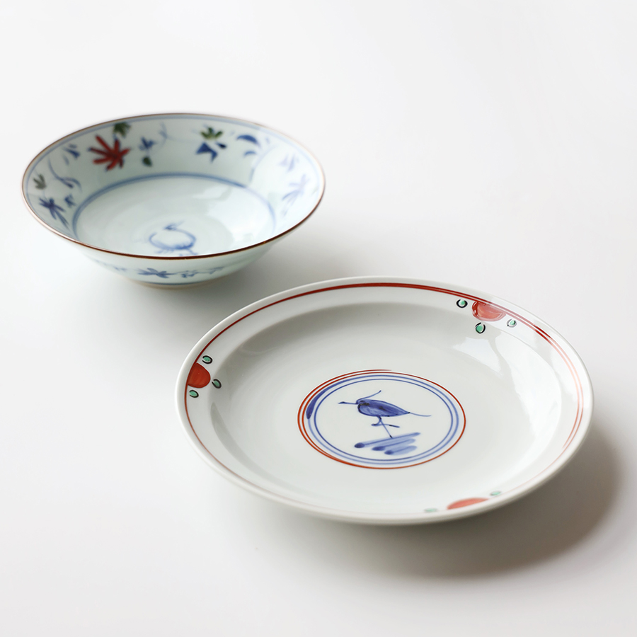 日本进口陶瓷手绘大碗餐盘