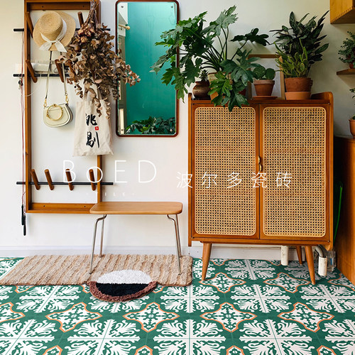 北欧绿色花砖防滑小地砖素材模板 北欧绿色花砖防滑小地砖图片下载 小麦优选