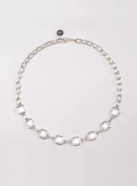 MOIAUSSI源方白贝母项链choker轻奢高级感原创设计师项圈女S925银