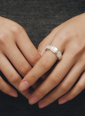 MOIAUSSI 源方白贝母戒指 轻奢简约高级感原创设计师女S925纯银