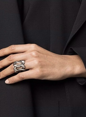 Lovisa黄铜镀金复古麻花戒指指环