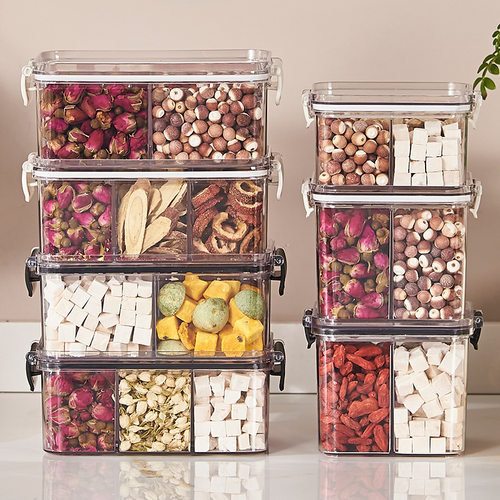 密封罐储物罐茶方形四分格养生