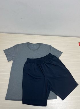 武汉依翎厂热区岛礁短袖内衣裤男夏季速干灰色透气T恤套装