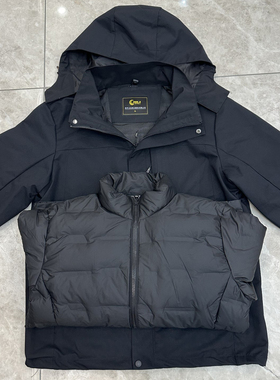 23石墨烯羽绒棉三合一冲锋衣反光标防风雨男冬季防寒保暖内胆外套