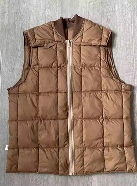 国标棕色羽绒马甲男秋冬款加厚耐寒背心户外休闲大衣内胆