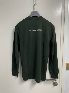 男运动透气速干T恤打底衫 圆领衫 反光条长袖 绿色新款