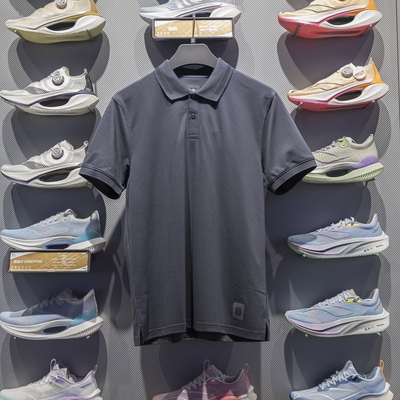 李宁中国色系列透气POLO衫半袖