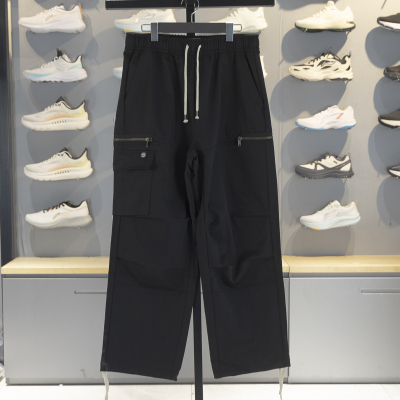 李宁直筒宽松伞兵裤休闲长裤