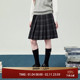 花铃太太jk长裙渊黑色小格子裙女学院风百褶高腰校供感半身裙套装