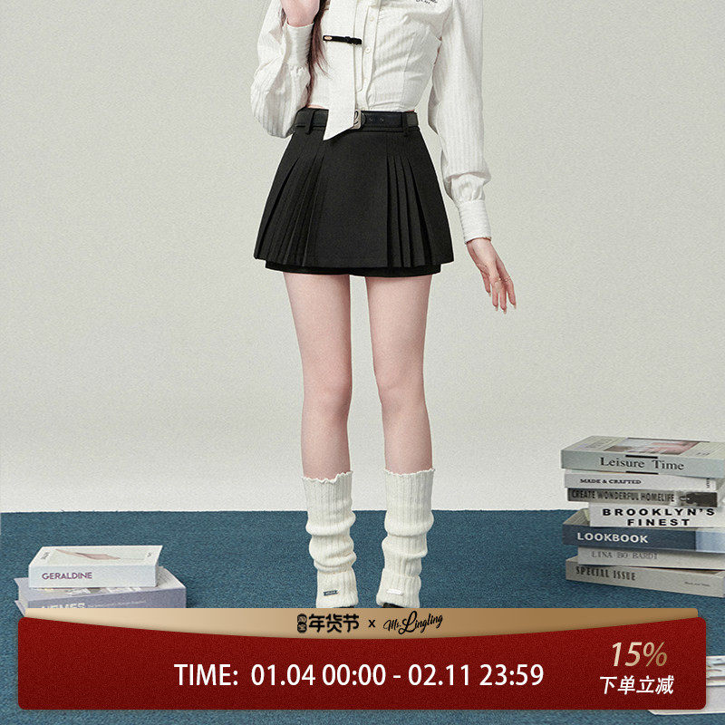花铃太太学院风制服灰色百褶短裙半身裙a字半裙女春季小个子穿搭,女装/女士精品,半身裙,淘宝优惠券,粉丝福利购,淘宝优惠卷